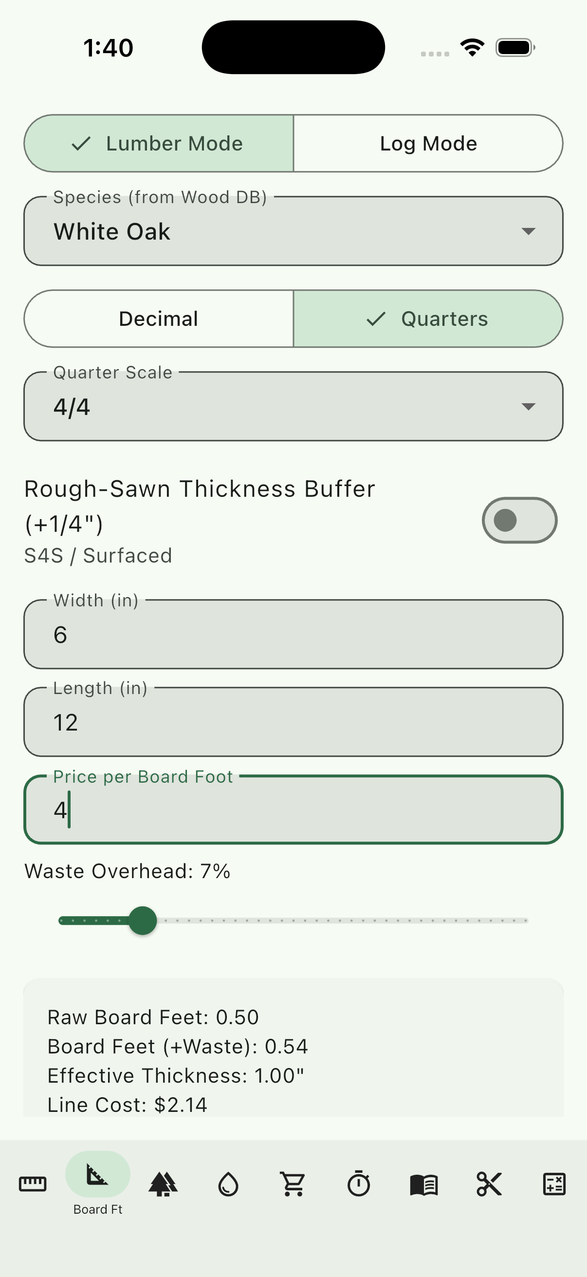 Board Foot Calculator